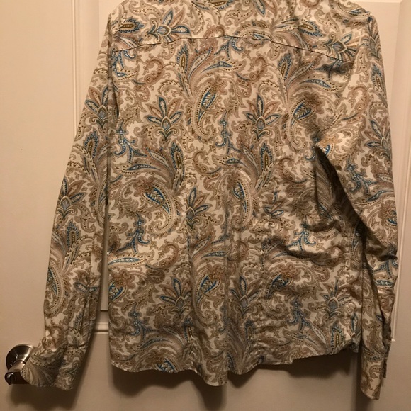 Lands End Gold paisley button up - Picture 4 of 4